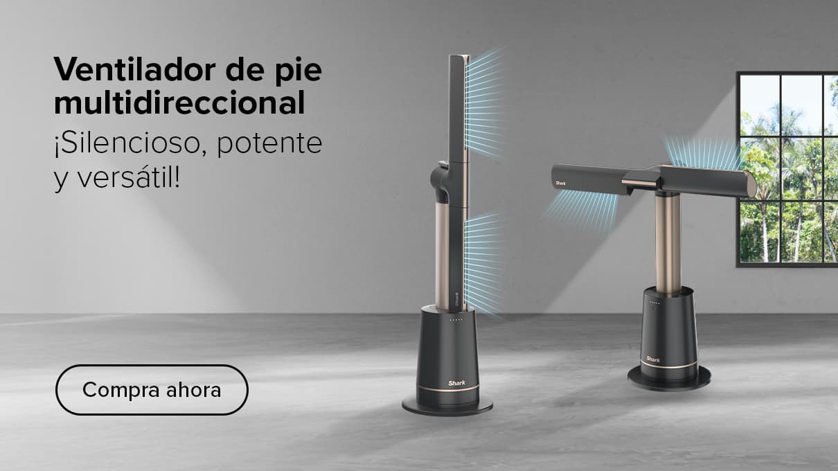 Nuevo ventilador de pie Shark TurboBlade: multidireccional, potente y versátil. ¡Ideal para interior!